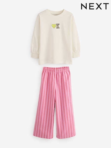 Red/Ecru White Woven Bottom 100% Cotton Pyjamas 1 Pack (3-16yrs) (980576) | AED60 - AED78
