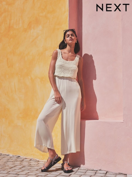 100% Cotton Crochet Top Summer Sleeveless Jumpsuit (980622) | € 33