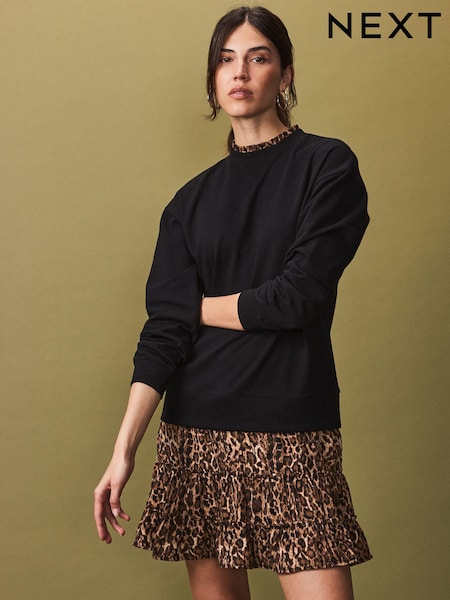 Animal Long Sleeve Printed Layered Sweatshirt Dress (980646) | €37
