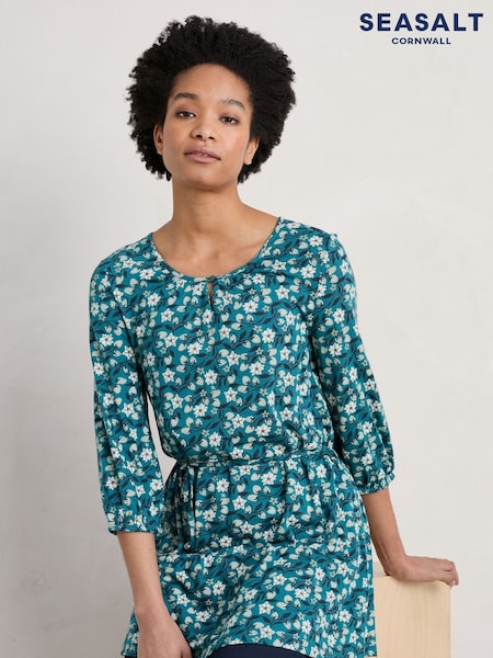 Seasalt Cornwall Blue Teal Moonfish Jersey Tunic (980744) | €31