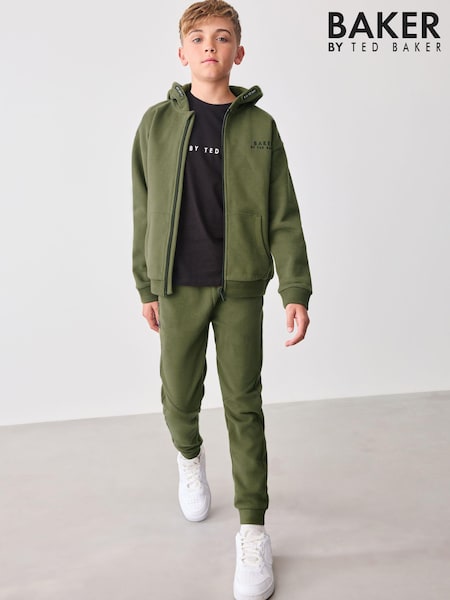 Зеленый хаки - Baker by Ted Baker Zip Through 100% Cotton Hoodie and Jogger Set (981546) | €57 - €66