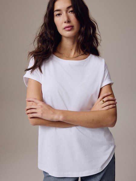 White Cap Sleeve T-Shirt Top (981678) | AED31