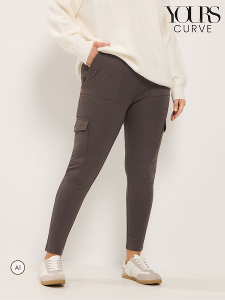 Brown - Yours Curve Cargo Leggings