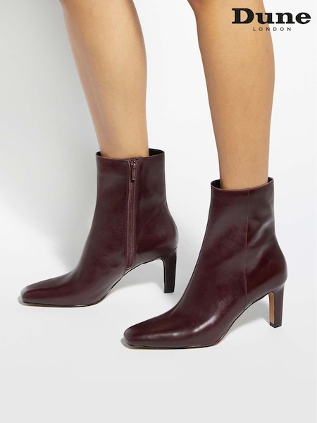 Red - Dune London Ovation Square Toe Heeled Boots