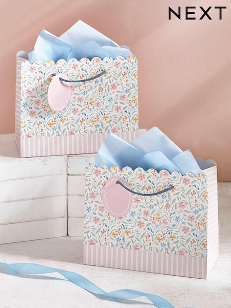 Set of 2 Ditsy Floral Small Gift Bags (982138) | 125 Kč
