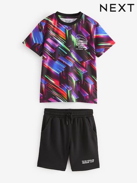 črna - Mesh T-Shirt and Shorts Set (3-16yrs) (982158) | € 15 - € 21