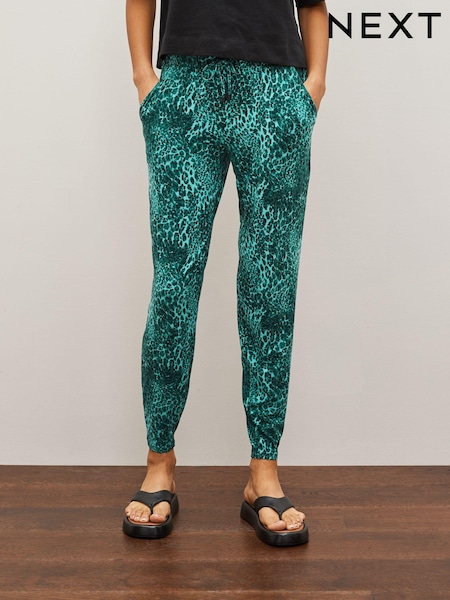 Green Animal Print Jersey Joggers (9821R6) | €9