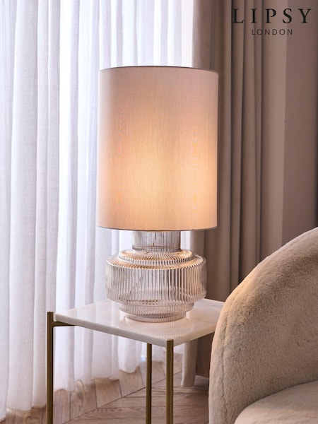 Lipsy Gold Ribbed Glass Table Lamp (982279) | €116