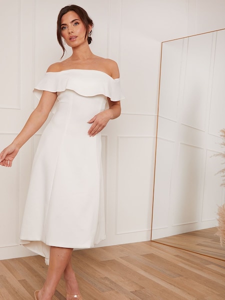 Chi Chi London Bardot Ruffle Midi Dress (982661) | €52