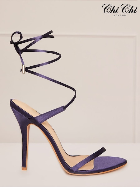 Chi Chi London Purple High Heel Lace Up Sandals (982726) | €27