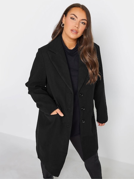Yours Curve Black Midi City Coat (982939) | €41.50
