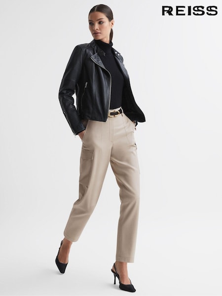 Reiss Neutral Violet Petite Mid Rise Cargo Trousers (982958) | ₪1,225