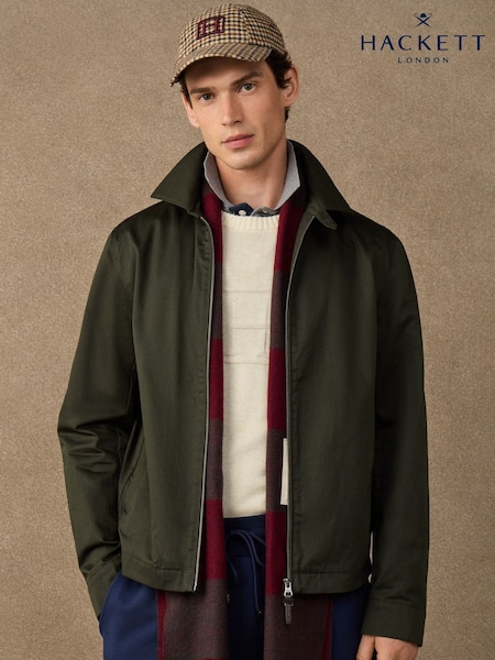Green - Regular Hackett Cotton Harrington Jacket