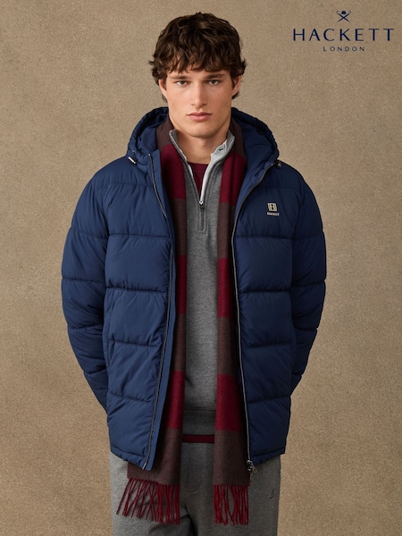 أزرق - Regular Hackett Quilted Puffer Jacket