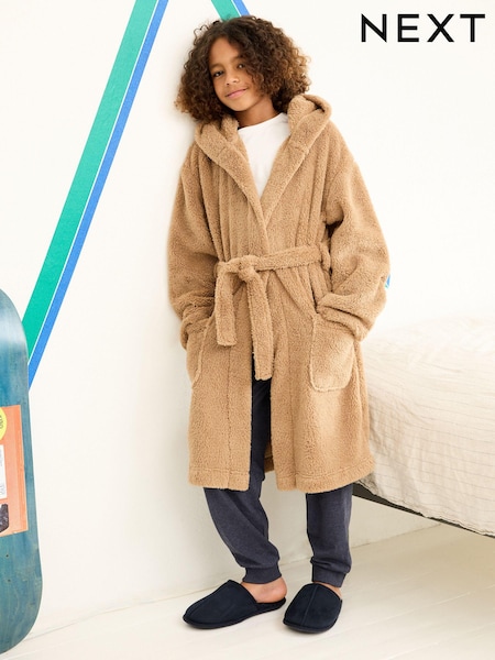 Neutral/Grey Camouflage Fleece Dressing Gown (3-16yrs) (983734) | €8 - €12