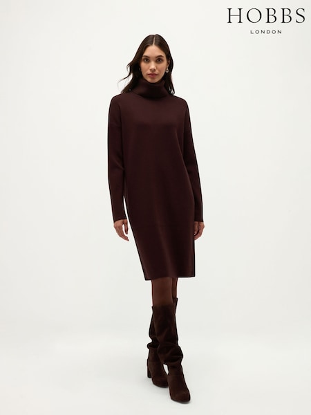 Brown - Hobbs Yvette Knit Dress