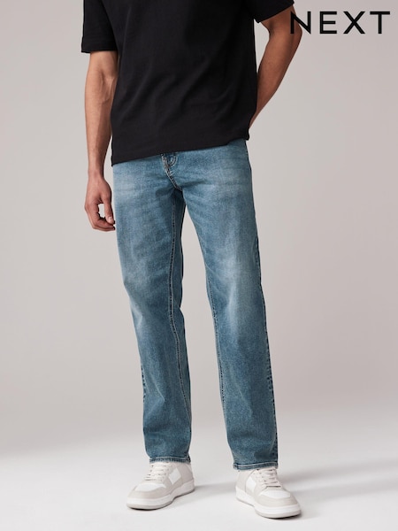 أزرق فاتح كلاسيكي - فردي - Straight Fit Classic Stretch Jeans (984051) | ‏13 ر.ع.‏