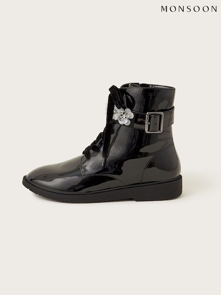 Monsoon Black Flo Sequin Biker Boots (984149) | 57 zł