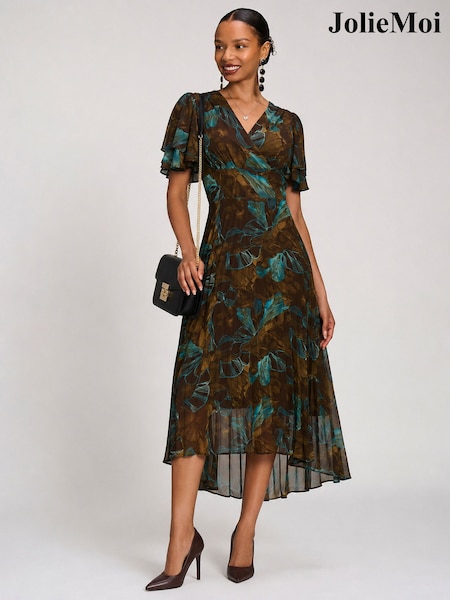 Brun - Jolie Moi Metallic Velvet Midi Dress