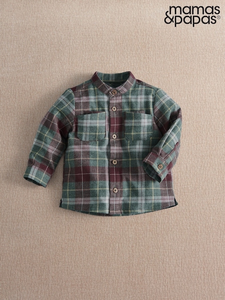 Grønn - Mamas & Papas Woven Check Shirt