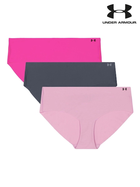 Under Armour Pink No Show Pure Stretch Hipster Knickers 3 Pack (985050) | €33
