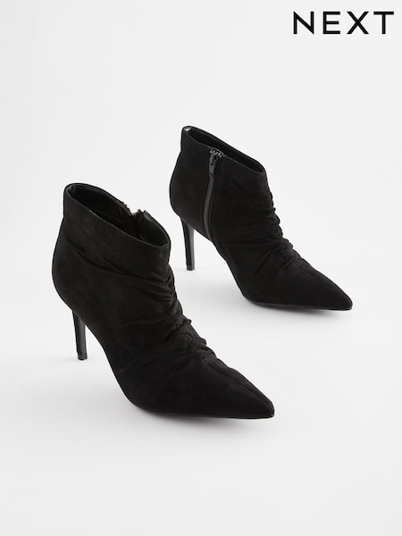 Black Forever Comfort® Point Toe Ruched Ankle Boots (985601) | € 12