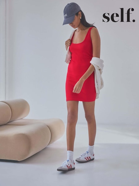 self. Red Rib Seamfree Sleeveless Dress (986277) | €17