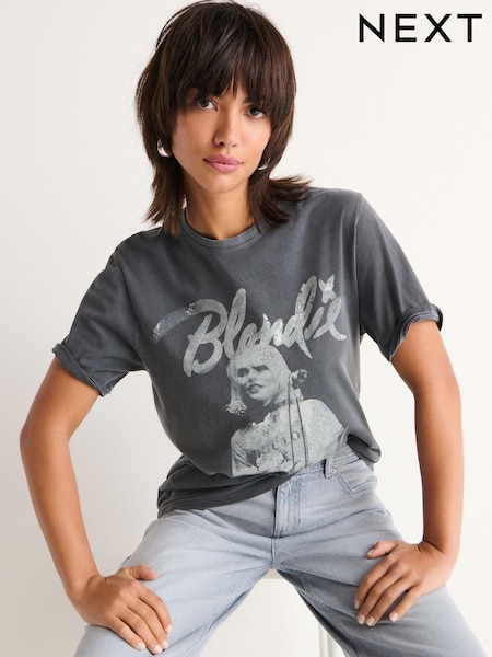 Charcoal Grey License Blondie Short Sleeve Graphic Band 100% Cotton T-Shirt (986585) | €28