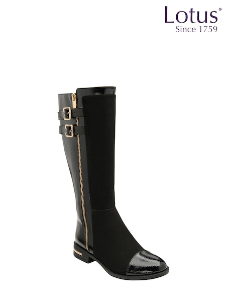 Lotus Textile & Patent Knee-High Boots (986640) | 58 €
