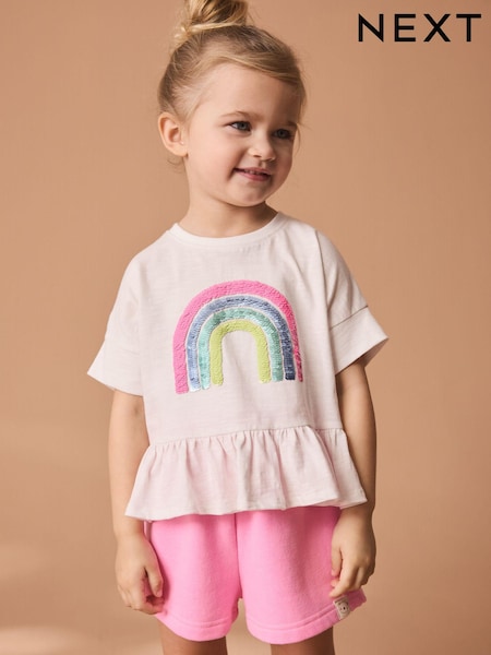 rožnata mavrica - 100% Cotton Short Sleeve Sequin Top (9mths-7yrs) (986723) | € 6 - € 7
