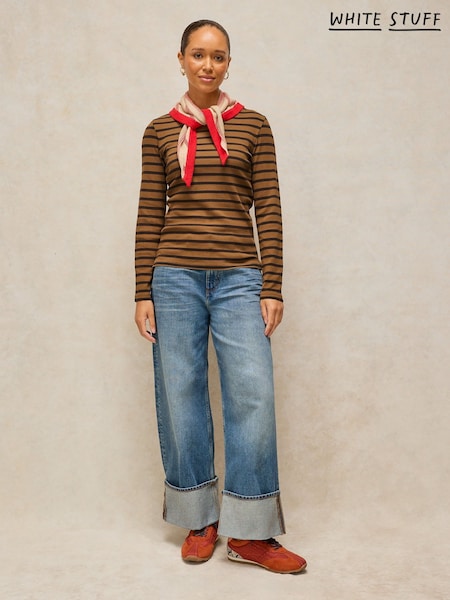 Коричневый - White Stuff Sadie Stripe T-shirt