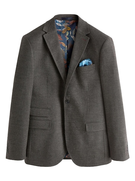 Brown Slim Fit Textured Smart Blazer (987308) | €22