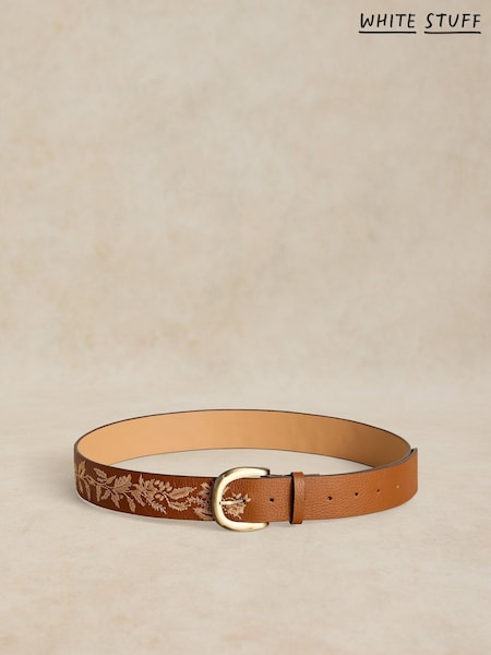 Braun - White Stuff Embroidered Belt