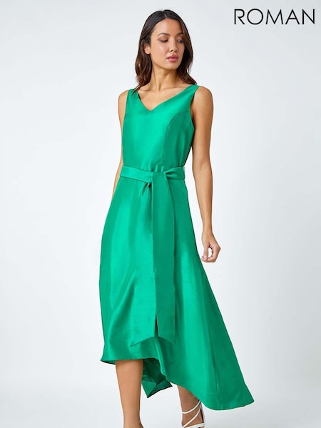 Roman Green Dipped Hem Fit & Flare Dress (987642) | €41.50