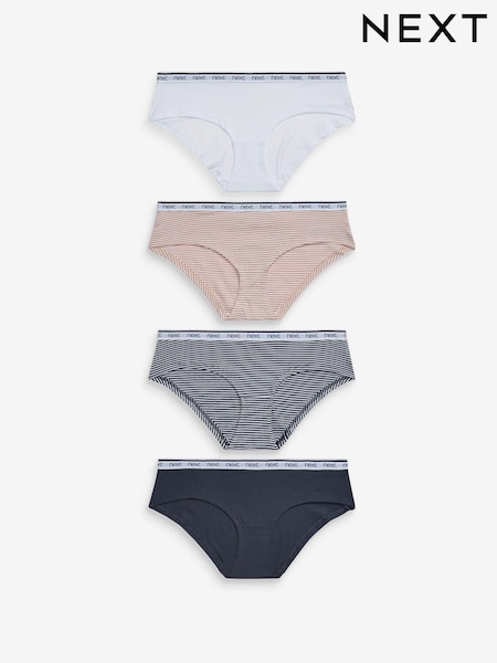 Vaaleanpunainen/Sininen Raita - Logo Knickers 4 Pack (988100) | €24