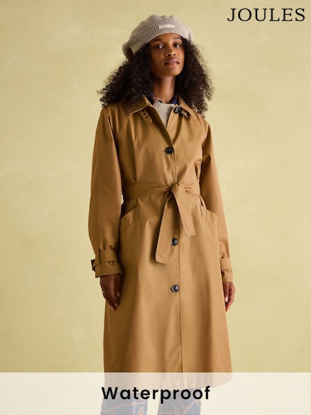 Joules Epwell Brown Waterproof Belted Trench Coat (988466) | €236