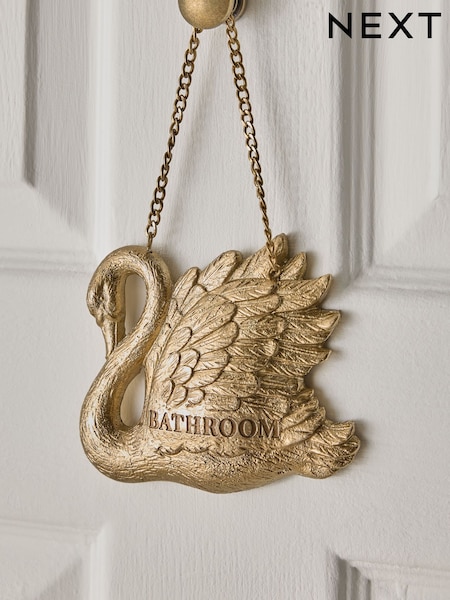 Swan Bathroom Sign Ornament