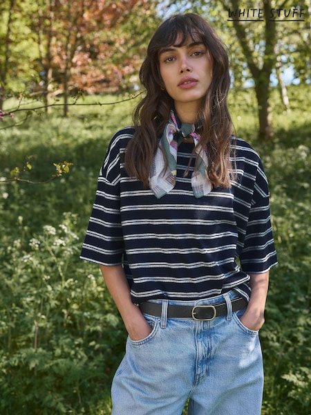 أزرق - White Stuff Katya Stripe T-shirt