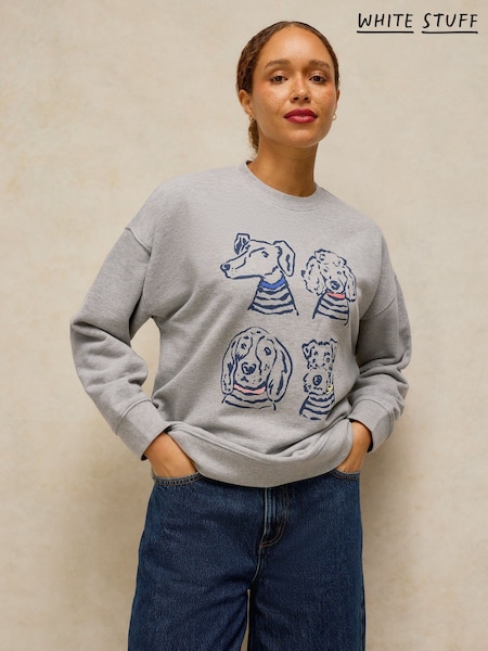Grey - White Stuff Cleo Graphic Sweatshirt