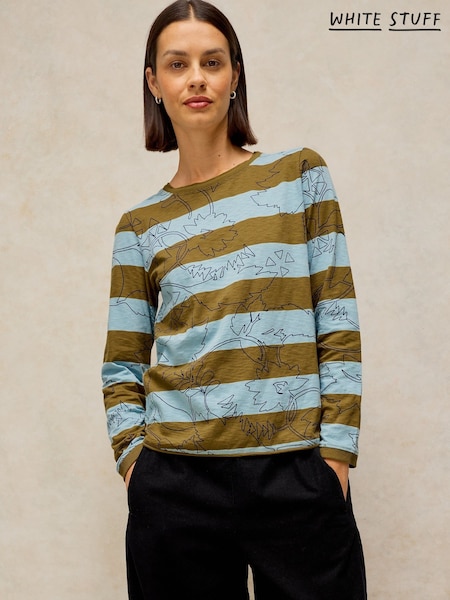 Blue - White Stuff Clara Stripe Long Sleves T-shirt