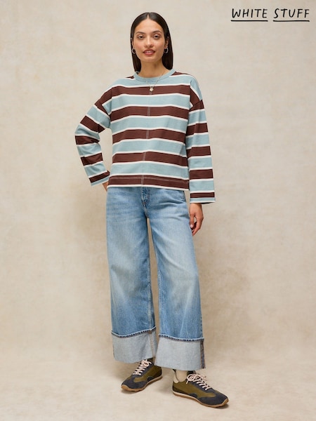 Blau - White Stuff Kim Stripe Ls T-shirt