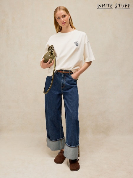 White - White Stuff Katya Embroidered T-shirt