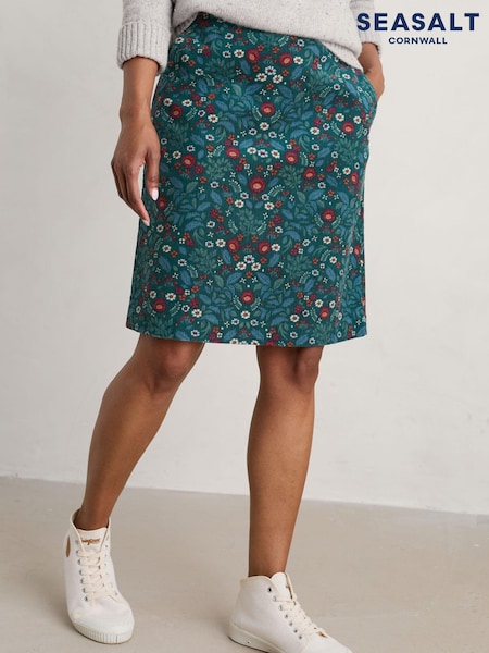 Seasalt Cornwall Blue Ferry Crossing Needlecord Skirt (989193) | €38