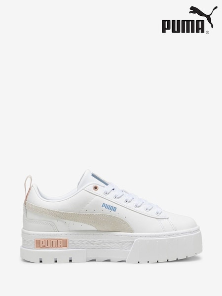 Puma White Mayze Leather Trainers (989609) | €53