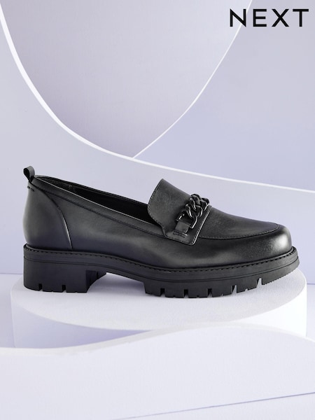 Black Leather Forever® Comfort With Motionflex Chunky Loafers (989763) | €26