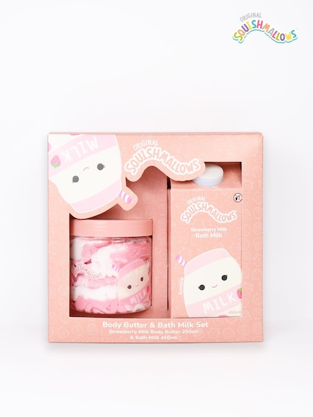 Squishmallows Strawberry Body Butter & Bath Milk Gift Set