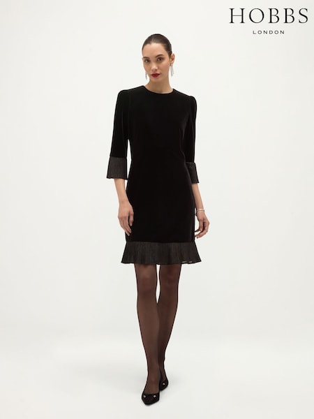 Schwarz - Hobbs Ashley Velvet Mini Dress