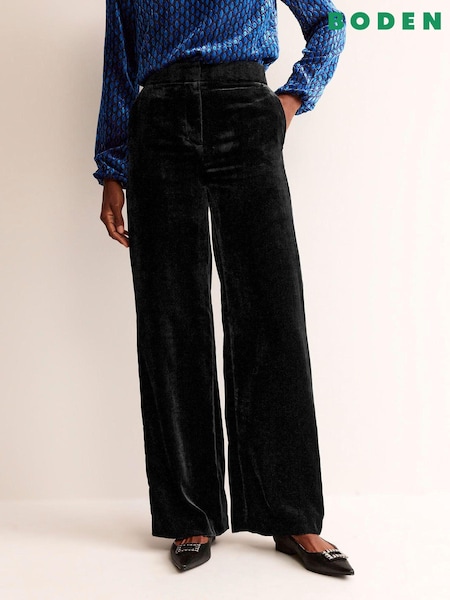 Boden Black Westbourne Velvet Trousers (990942) | €99