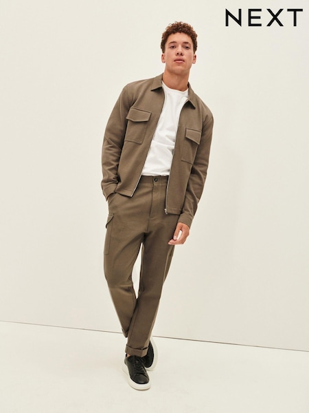 Taupe Brown EDIT Jersey Shacket (990996) | €9
