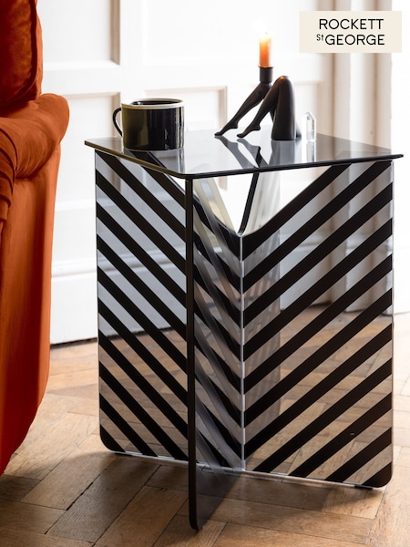 Rockett St George Clear Mono Stripe Side Table (991182) | €365